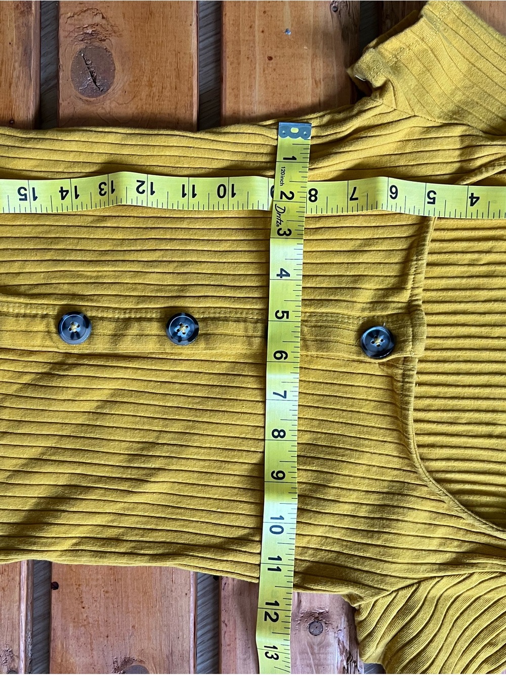LAWLESS Ribbed Button-Front Yellow Top - Picture 2 of 4